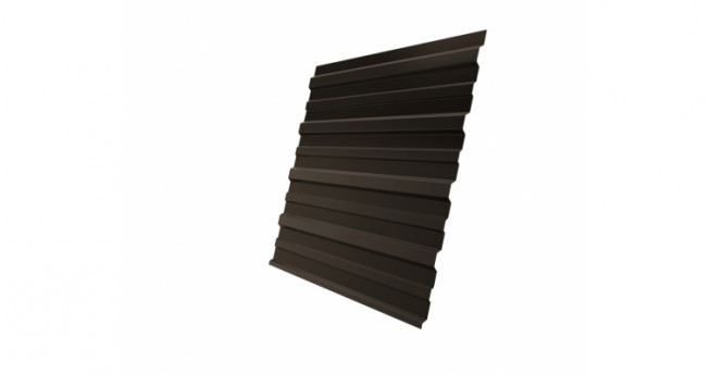 Профнастил С10A Grand Line 0,5 GreenCoat Pural RR 32 темно-коричневый (RAL 8019 серо-коричневый)
