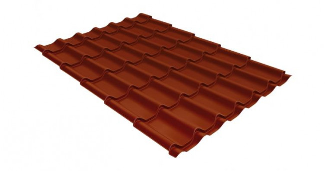 Металлочерепица классик 0,5 Satin Мatt RAL 8004 терракота Металлочерепица классик 0,5 Satin Мatt RAL 8004 терракота