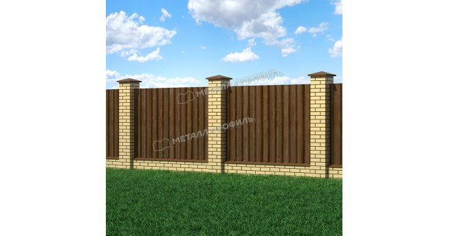 Профилированный лист С-44x1000-B (ECOSTEEL_MA-01-МореныйДуб-0,5)