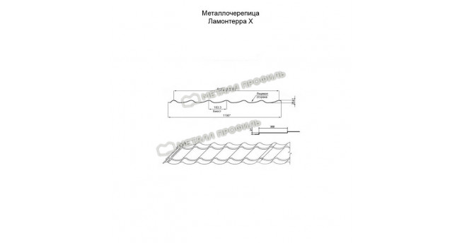 Металлочерепица МП Ламонтерра X (VikingMP E-20-8019-0.5)