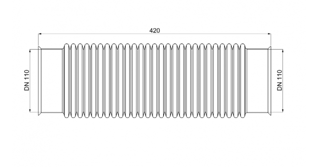 Эластичная соединительная труба для вентиляционных выходов WIRPLAST RUROFLEX U33 110